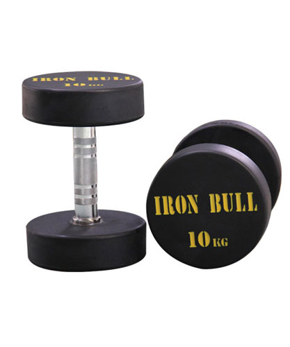 Rubber Dumbbell with IronBull Logo 10KG � 100360