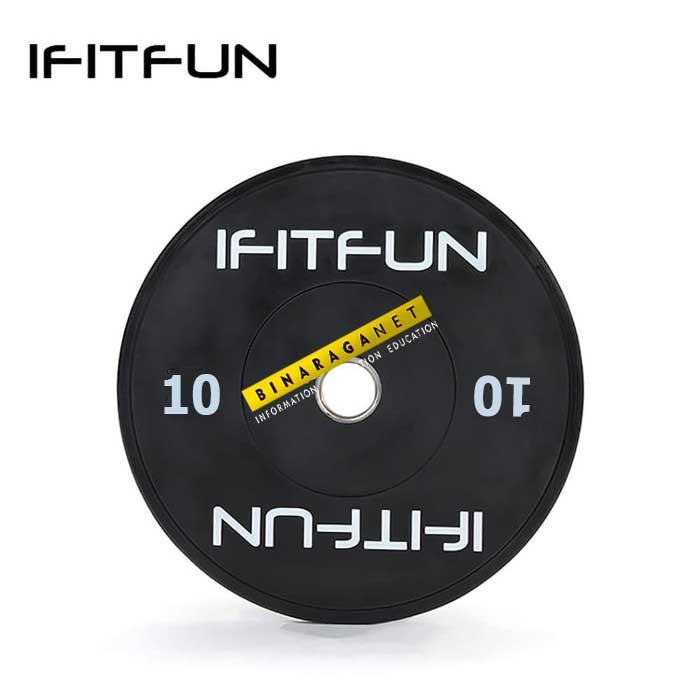 Barbell Rubber Bumper Plate Hitam 10kg x 2Pcs ( Pair)