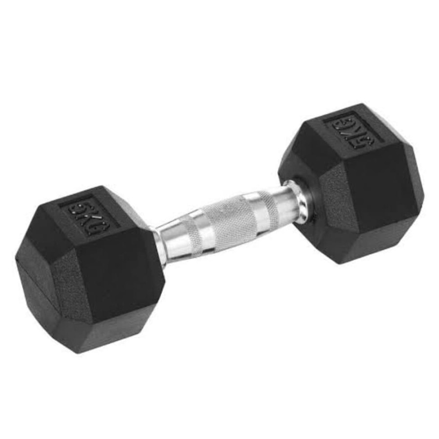 Dumbell Hexagonal 5kg Lapis Karet