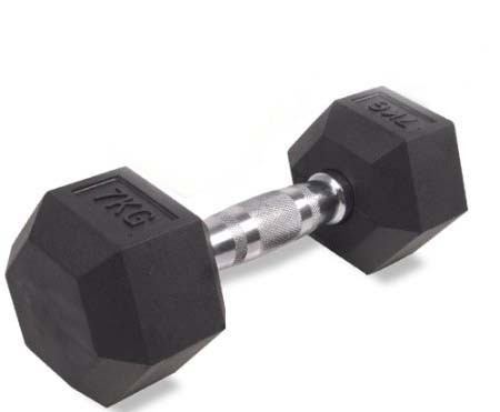 Dumbell Hexagonal 7kg Lapis Karet