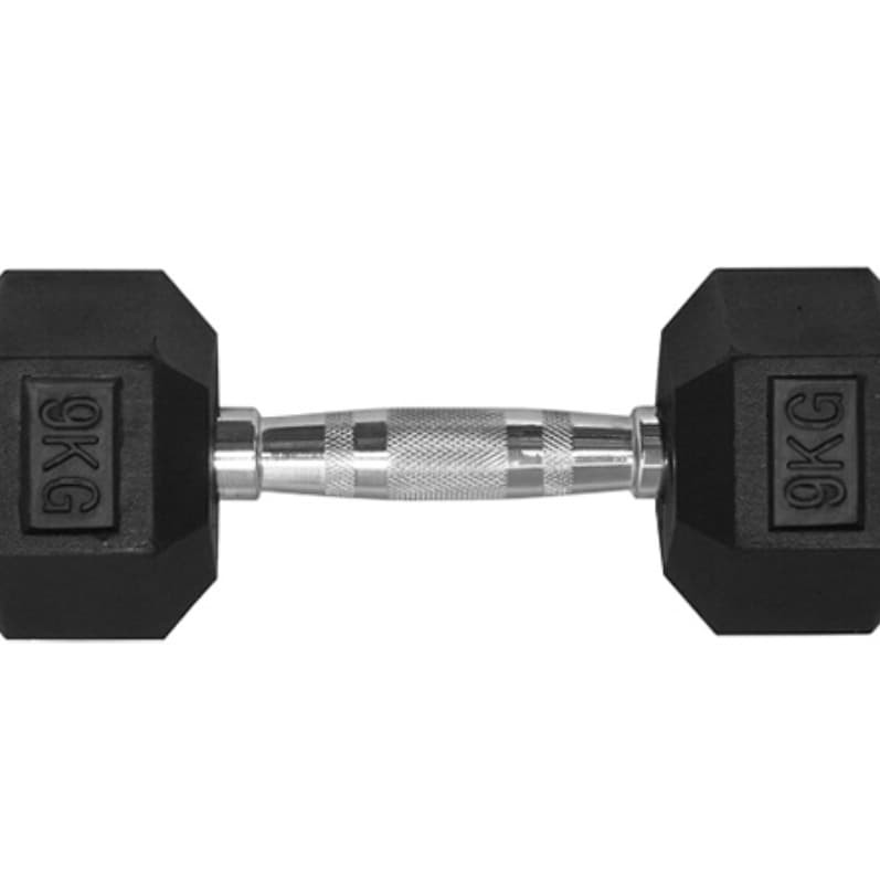 Dumbell Hexagonal 9kg Lapis Karet